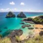 The view of Two Brothers Rock. Fernando de Noronha, Pernambuco, Brazil.